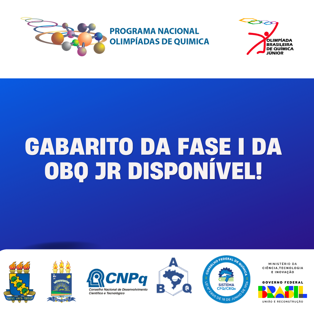 Gabarito da Fase I da OBQ Jr 2024